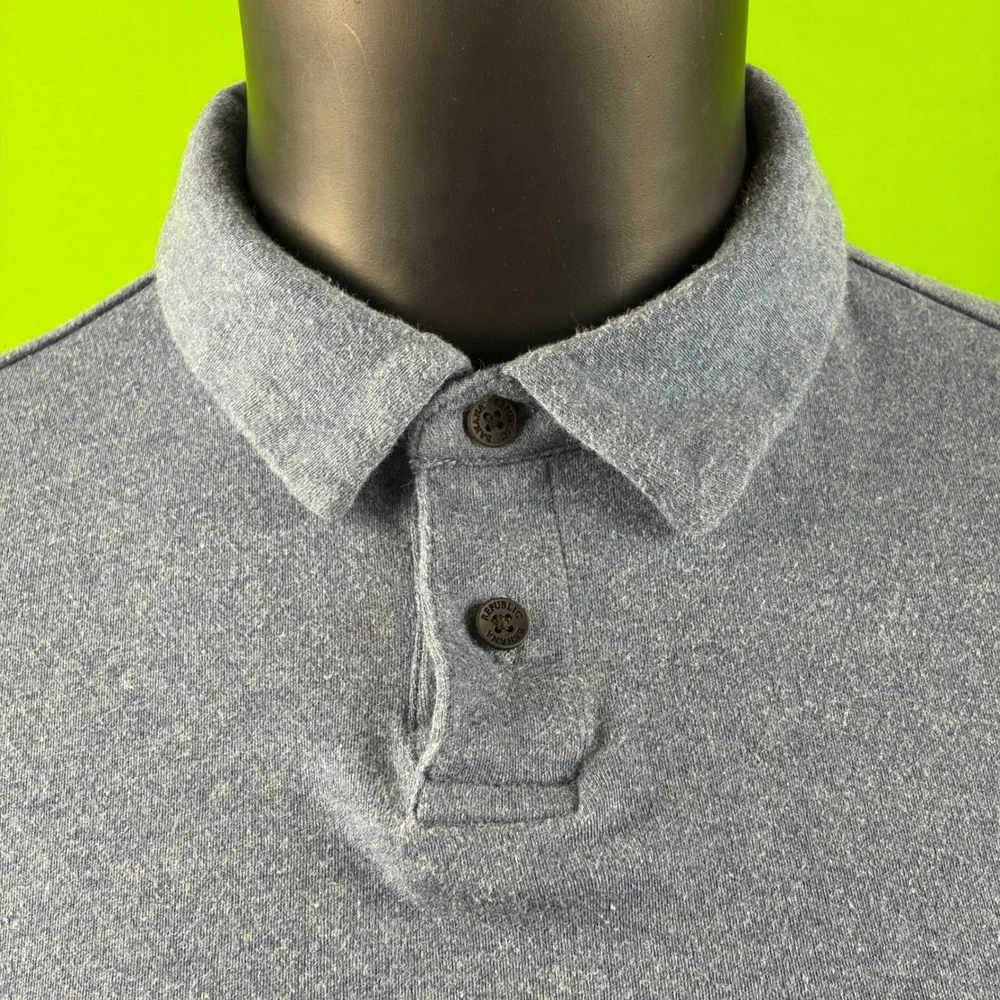 Banana Republic Luxe Performance Polo Mens L Heather Blue Cotton Golf Shirt